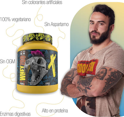 WHEYZOO de Zoomad Labs | 100% Whey Proteína en Polvo Pura | Tonifica y aumenta la masa muscular | Protege músculos y ayuda a la recuperación de los tejidos fibrosos - 1360g (Choco Latte)