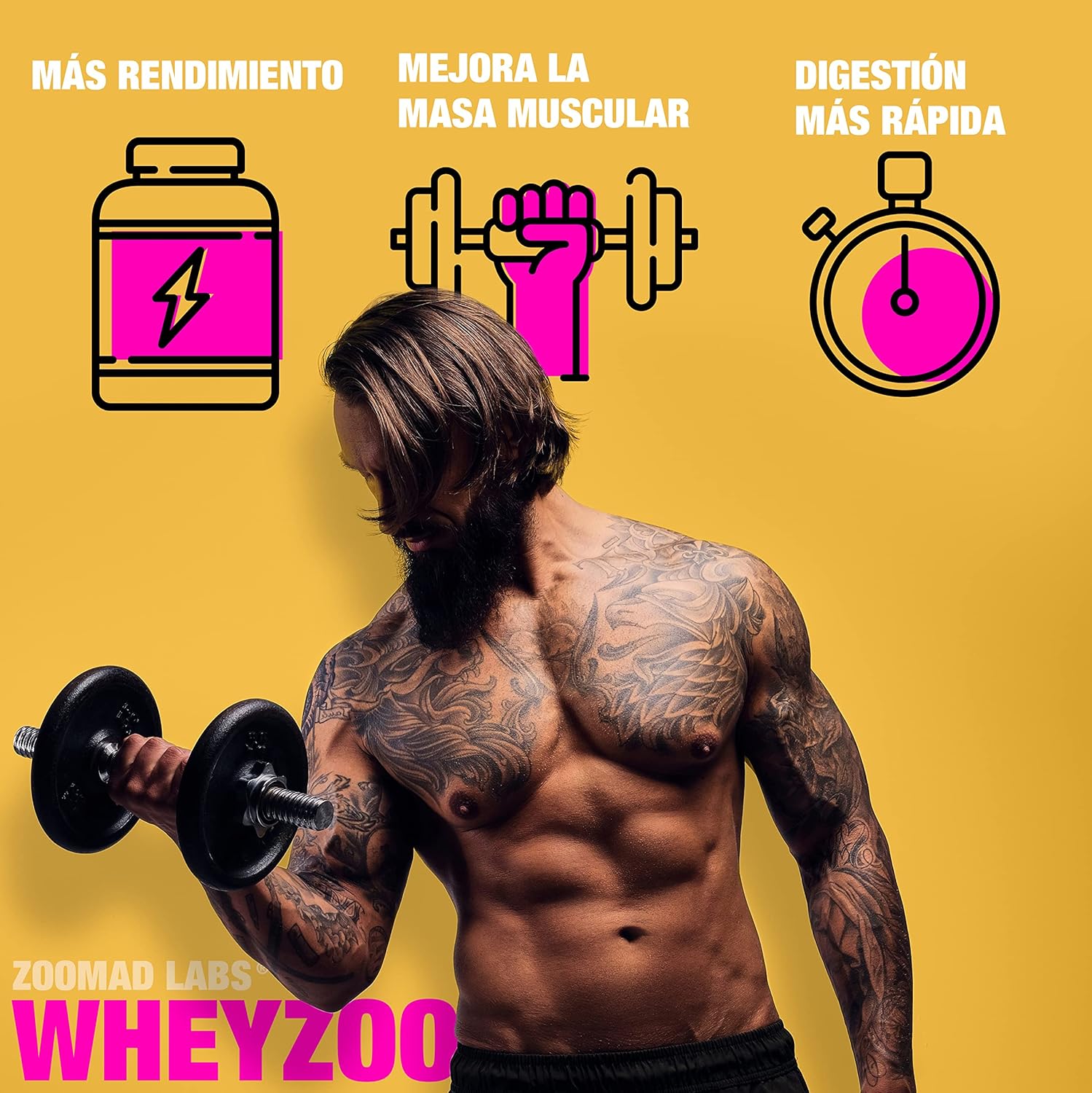 WHEYZOO de Zoomad Labs | 100% Whey Proteína en Polvo Pura | Tonifica y aumenta la masa muscular | Protege músculos y ayuda a la recuperación de los tejidos fibrosos - 1360g (Choco Latte)
