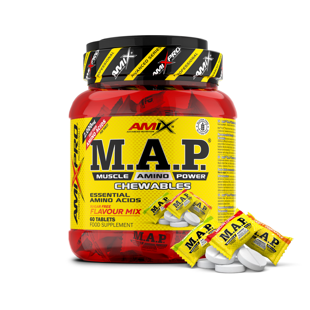 AmixPro M.A.P. – Aminoácidos esenciales masticables, 60 comprimidos – imagen oficial 1