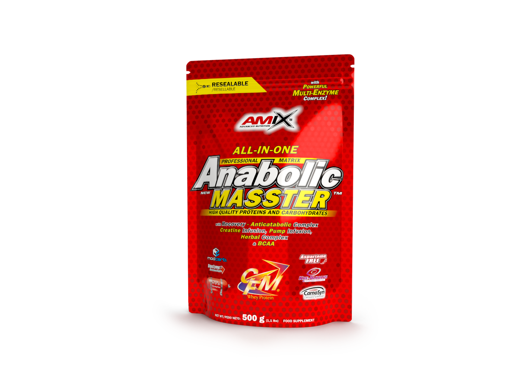Amix Anabolic Masster, fotografía oficial de una presentación de sabor y formato