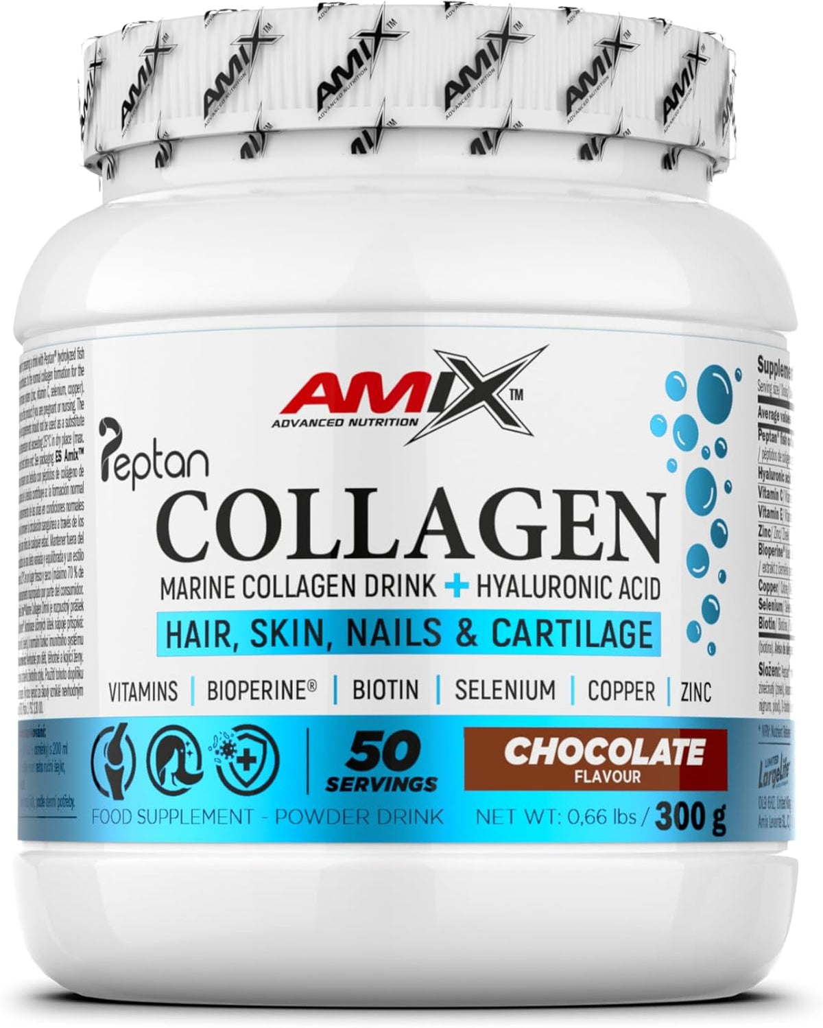 Amix Colágeno Marino Peptan - 300 g, chocolate