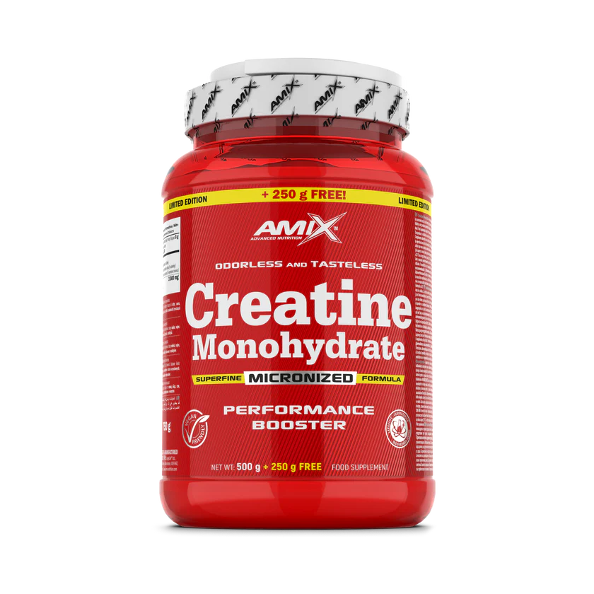 Amix Creatina Monohidrato - 100% micronizada, 250 Porciones (500 gr + 250 gr) 