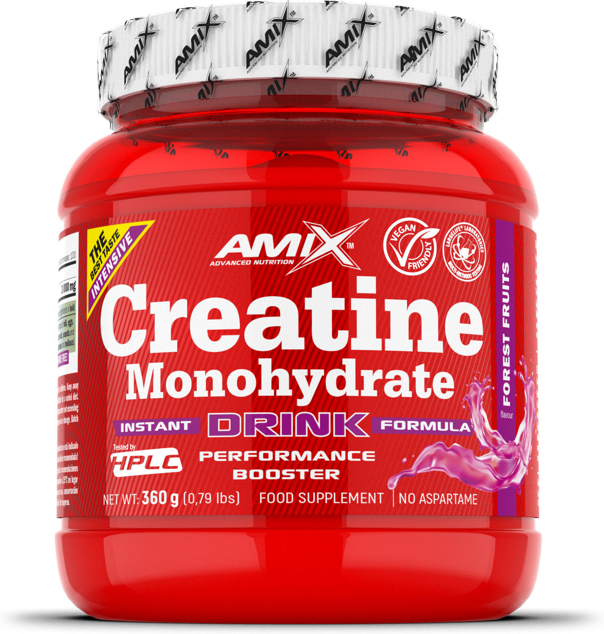 Amix Creatine Powder Drink - Creatina monohidrato 360 g, Frutas del bosque 