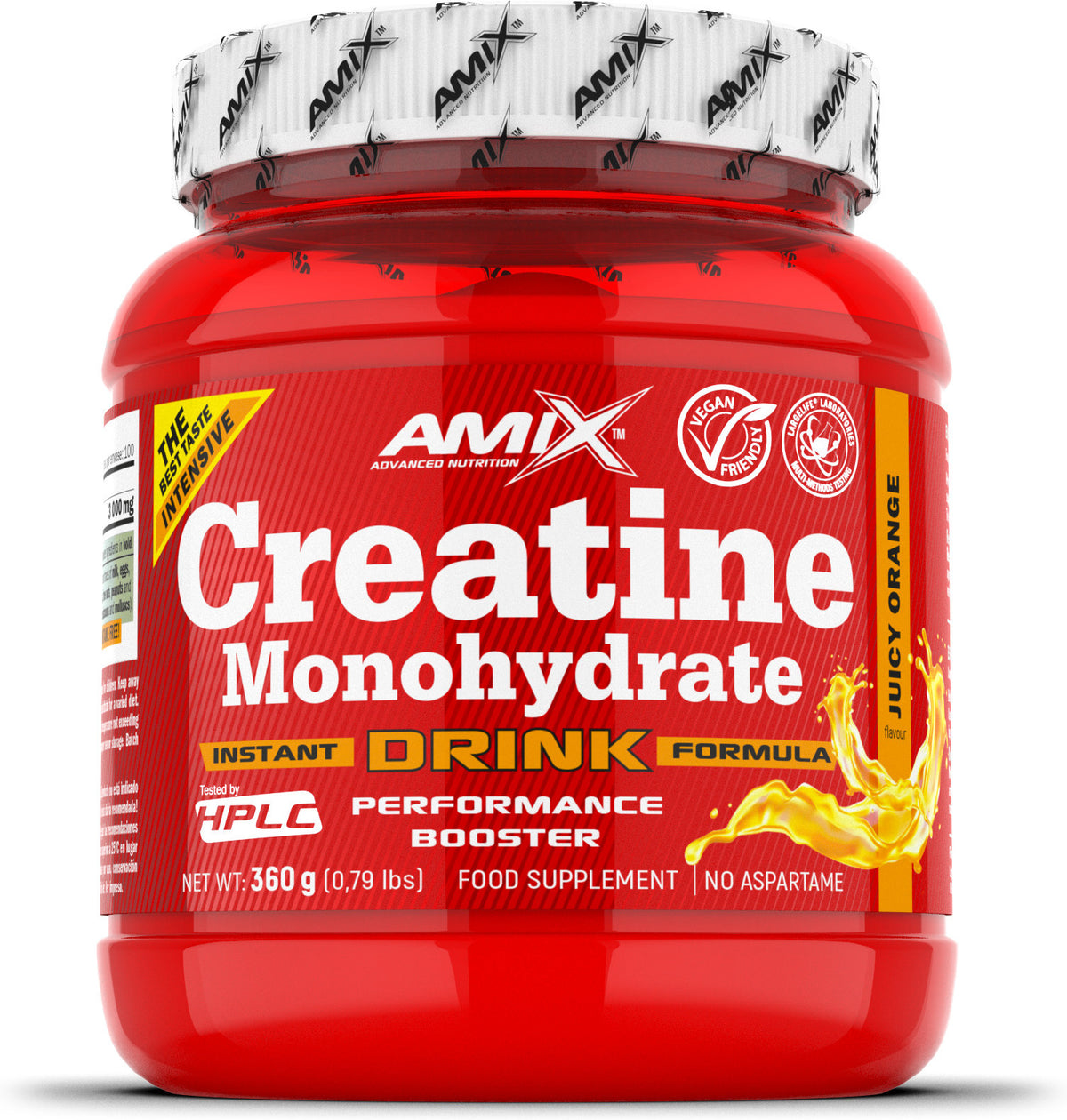 Amix Creatine Powder Drink - Creatina monohidrato 360 g, Naranja 