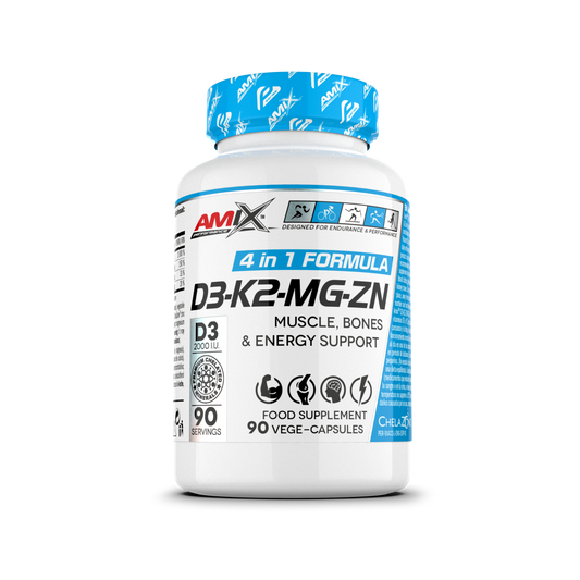 Amix Performance D3 + K2 + Magnesio + Zinc – 90 cápsulas, fotografía oficial del envase