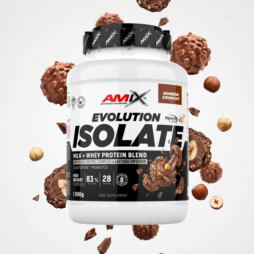 Amix Evolution Protein Isolate – Proteína aislada, Bombón Crujiente 1 kg