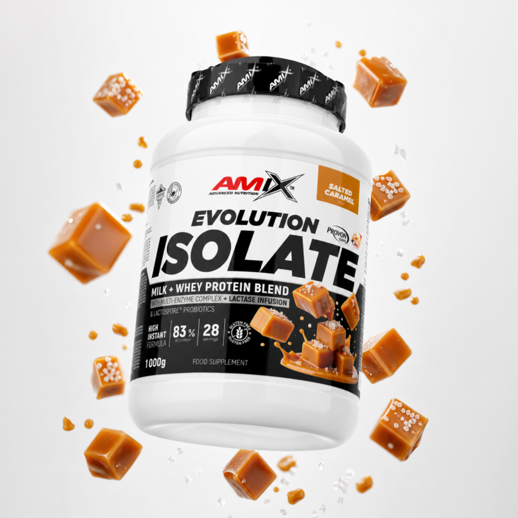 Amix Evolution Protein Isolate – Proteína aislada, Caramelo salado 1 kg