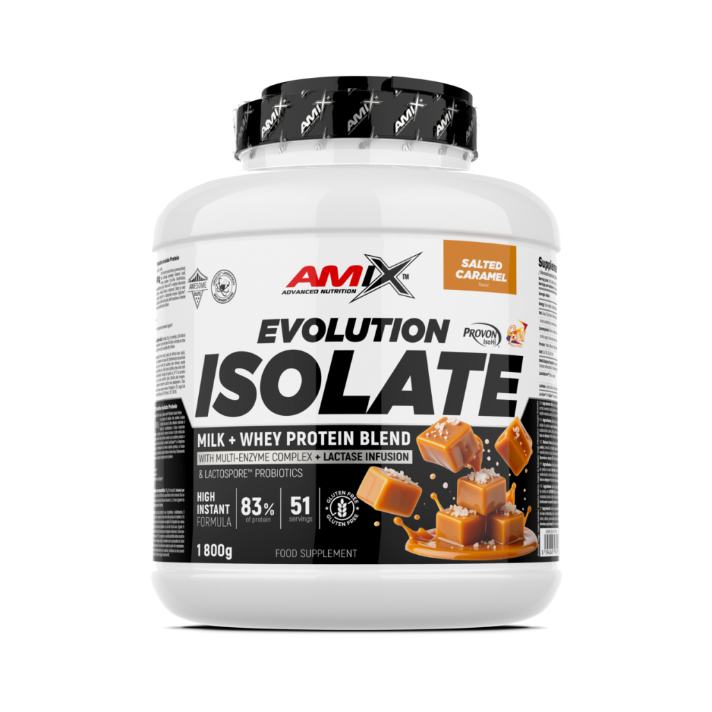 Amix Evolution Protein Isolate – Proteína aislada, Caramelo salado 1.8 kg