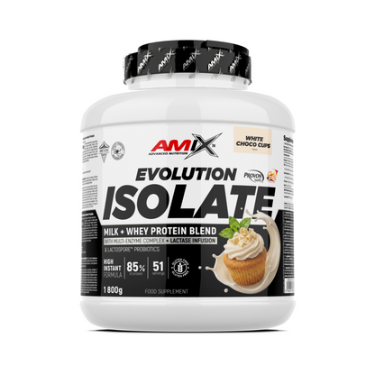 Amix Evolution Protein Isolate – Proteína aislada, Chocolate blanco 1.8 kg