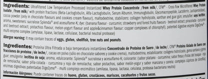 Detalle de los ingredientes y alérgenos de Amix Whey Pro Fusion