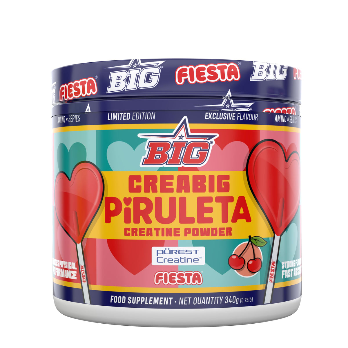BIG Creabig Purest - Creatina monohidrato en polvo, Piruleta 
