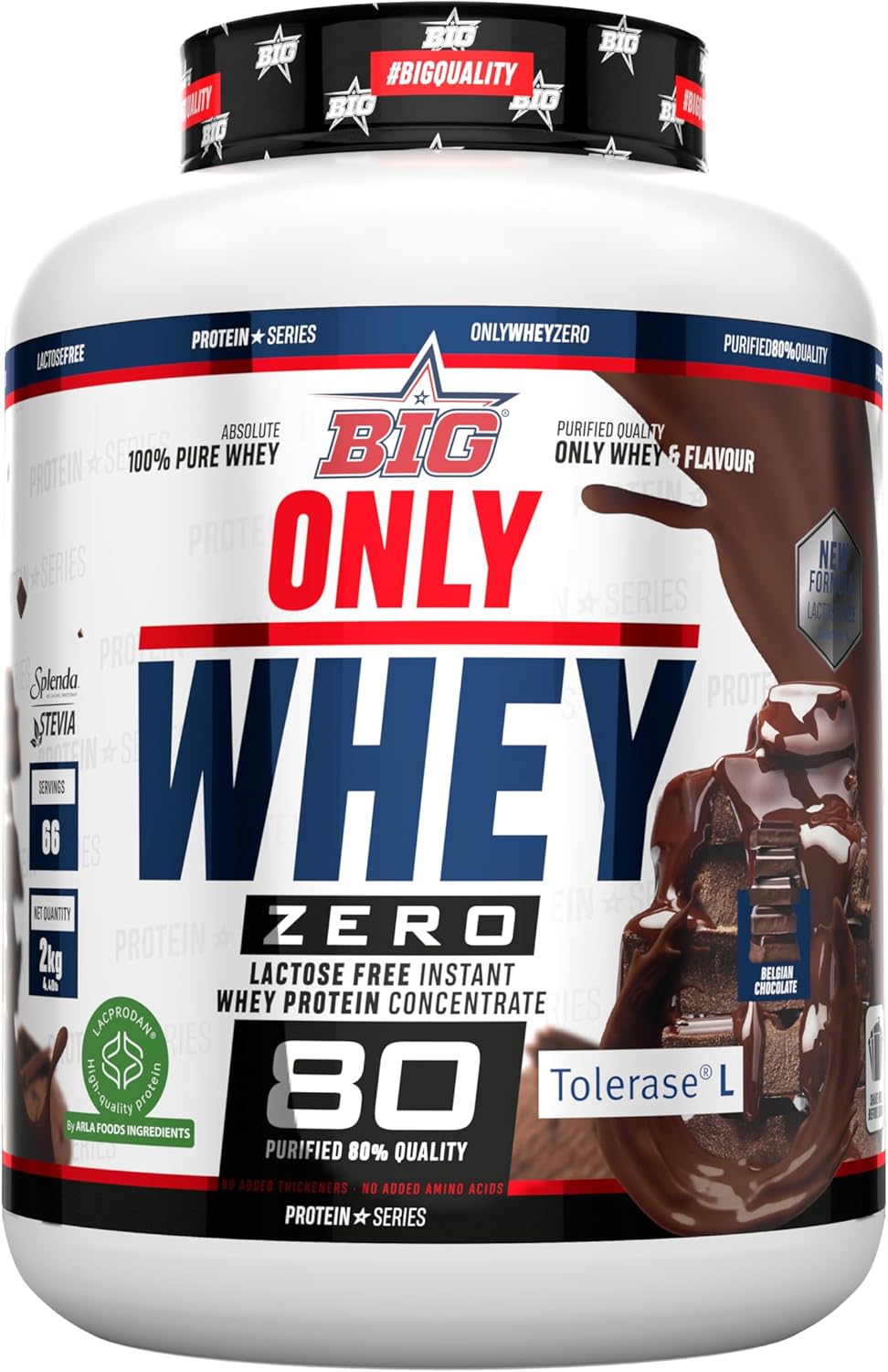 BIG Only Whey Zero - Proteína de suero con lactasa 2kg, Chocolate 2Kg