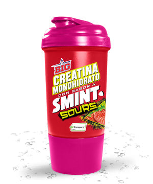 Shaker BIG Smint Strawberry Creatine rosa, fotografía frontal