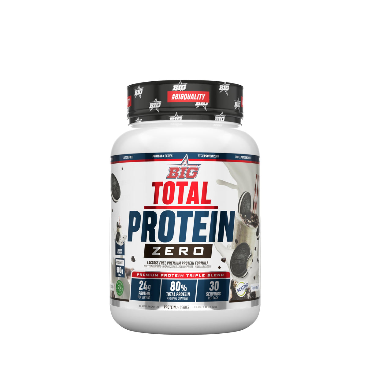 BIG Total Protein Zero - Proteína con whey y caseína, 900 gr, Cookies & Cream 900g