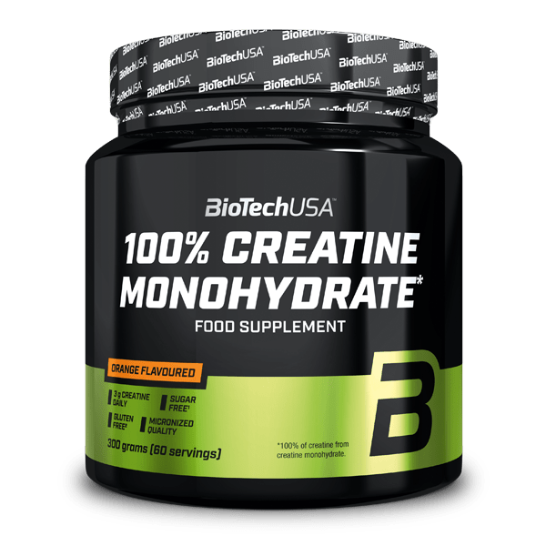 BioTechUSA Creatina Monohidrato 300 g sabor Naranja, envase oficial