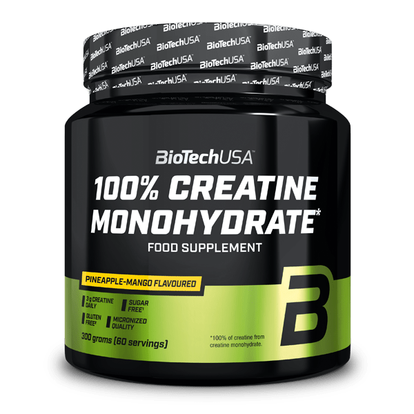 BioTechUSA Creatina Monohidrato 300 g sabor Piña-mango, envase oficial