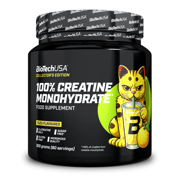 BioTechUSA Creatina Monohidrato 300 g sabor Yuzu, envase oficial