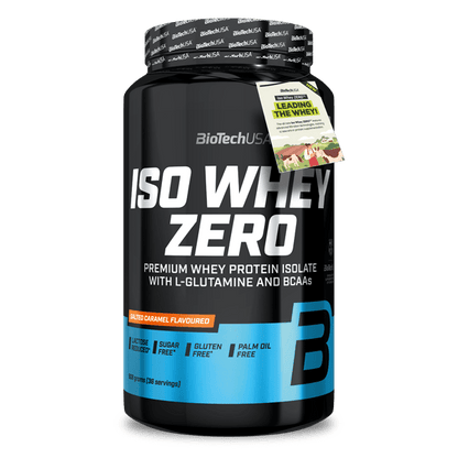 BioTechUSA Iso Whey Zero - Proteína aislada de suero, 908 g, caramelo salado 