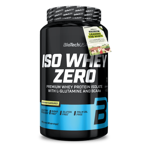 BioTechUSA Iso Whey Zero - Proteína aislada de suero, 908 g, plátano 