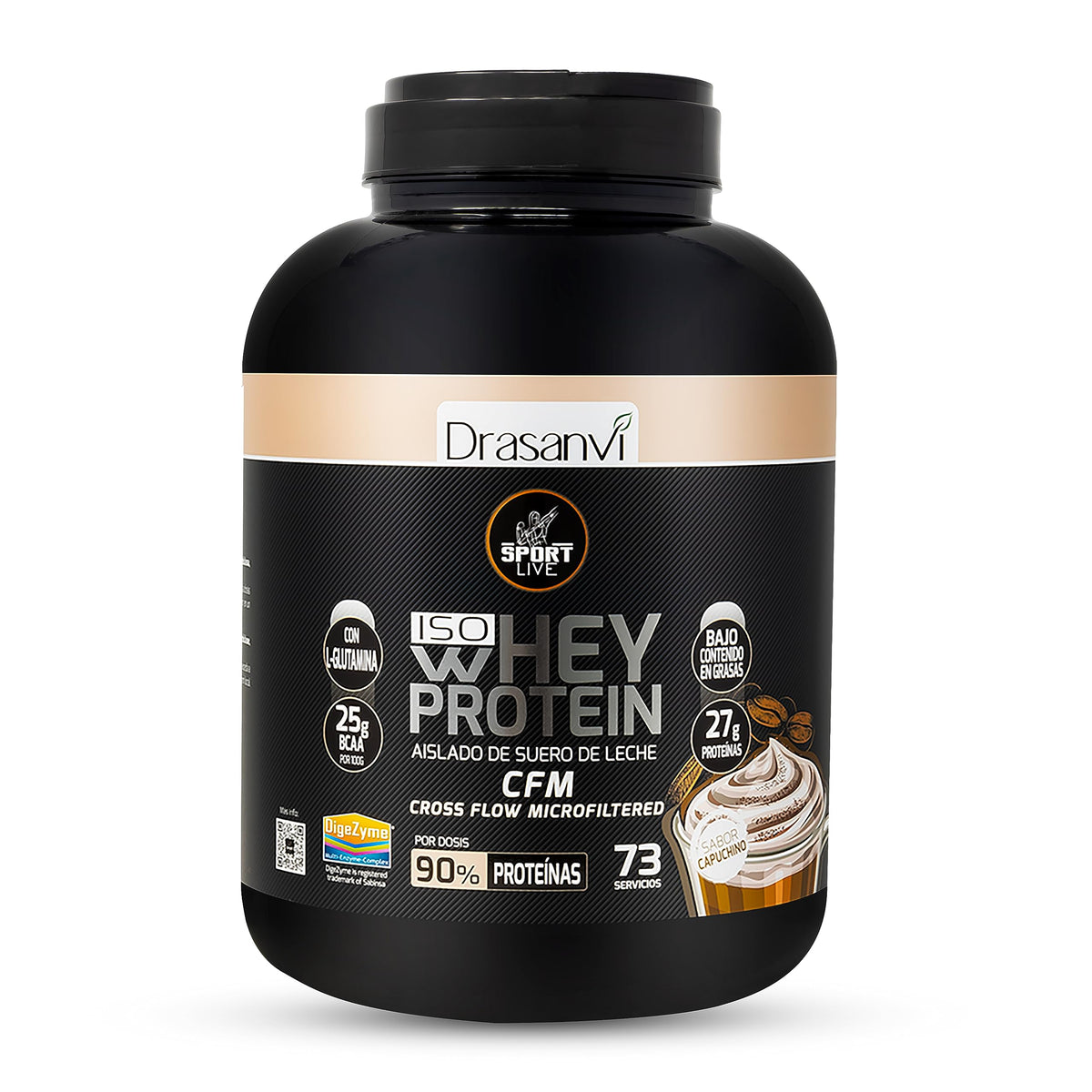 Drasanvi Sport Live Whey Aislada - Proteína aislada de suero, CAPUCHINO 2,2KG