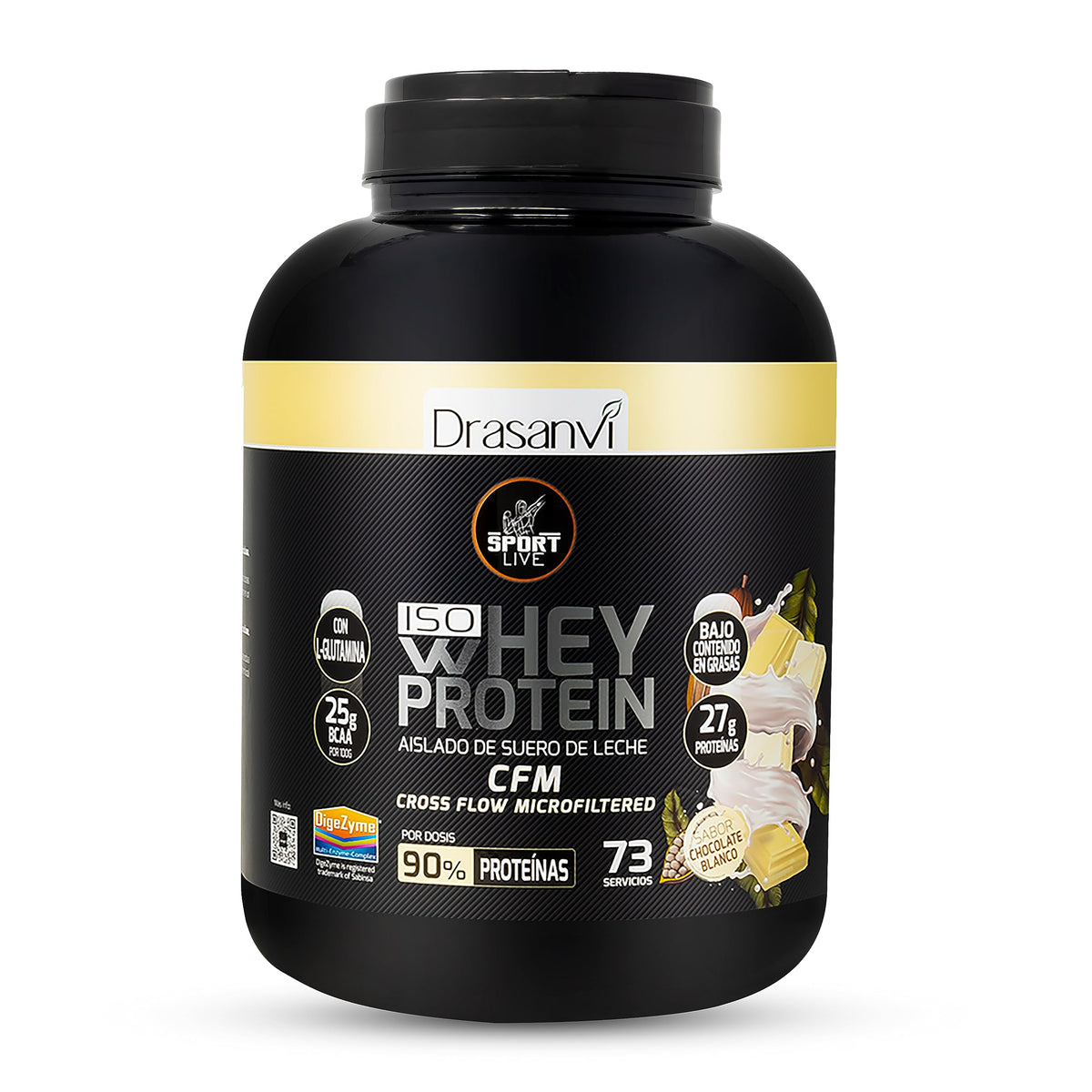 Drasanvi Sport Live Whey Aislada - Proteína aislada de suero, CHOCOLATE BLANCO 2,2KG