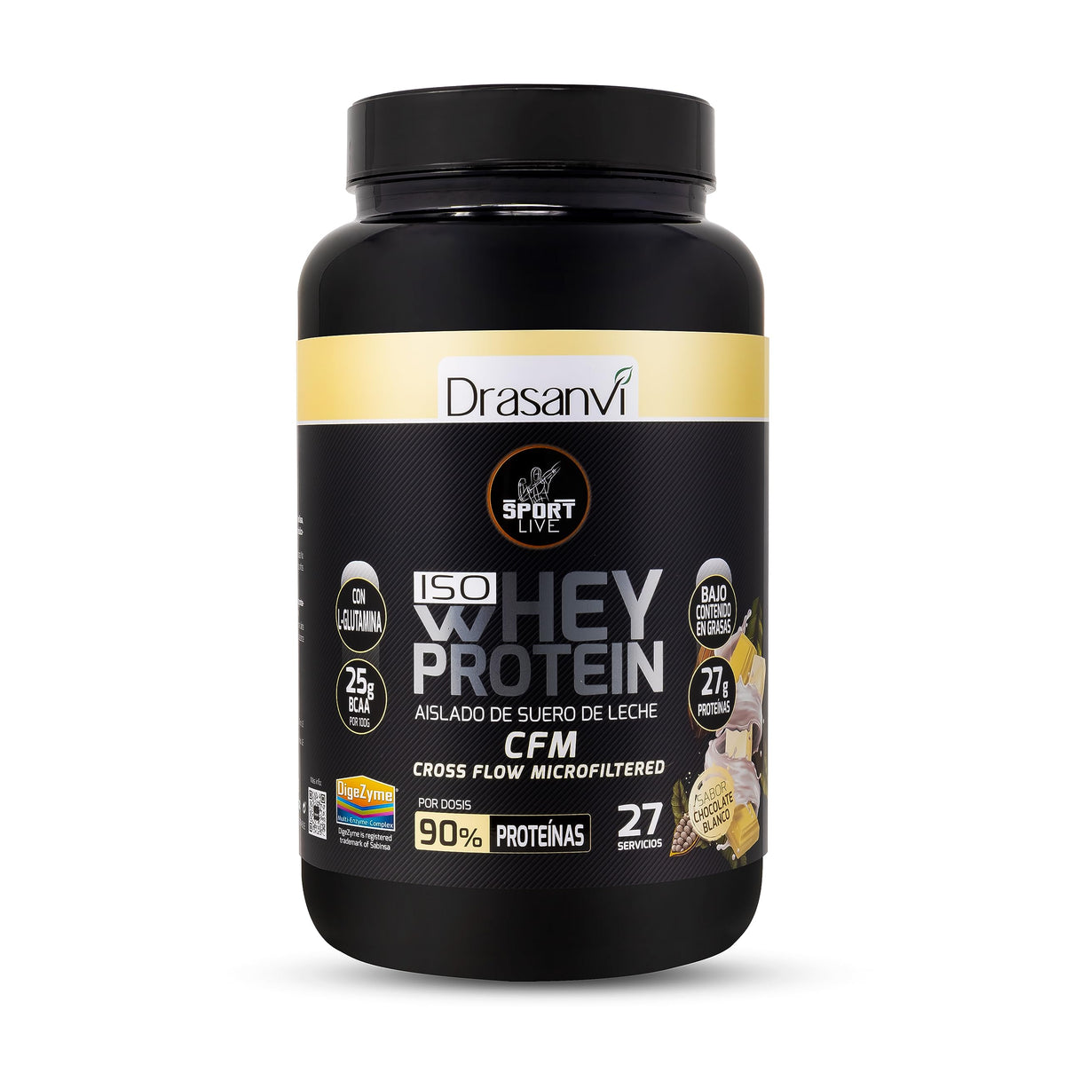 Drasanvi Sport Live Whey Aislada - Proteína aislada de suero, CHOCOLATE BLANCO 800 gr