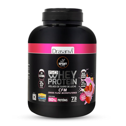 Drasanvi Sport Live Whey Aislada - Proteína aislada de suero, YOGUR FRESA 2,2KG