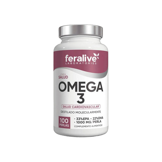 Feralive Omega 3 - 100 perlas - envase frontal