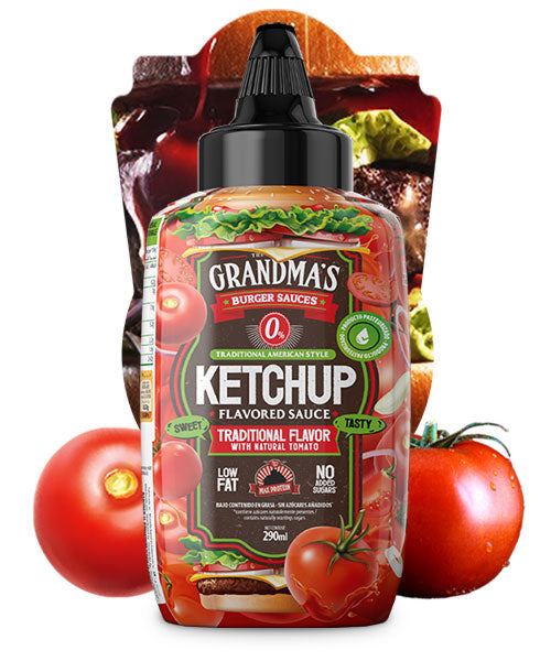 Salsa Grandma's Ketchup Traditional Max Protein, vista posterior
