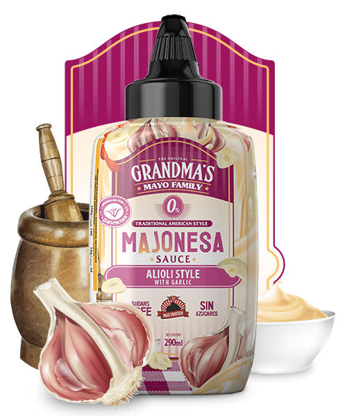 Grandma's Mayo Alioli con ajo de Max Protein, vista posterior