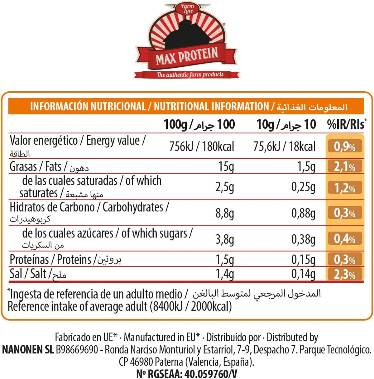 Max Protein Grandma’s - Salsas Cocina del Pirata