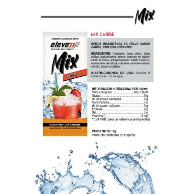 Etiqueta ingredientes y valores nutricionales Elevenfit Mix Caribe