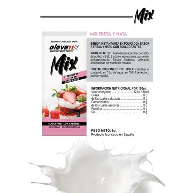 Etiqueta ingredientes y valores nutricionales Elevenfit Mix Fresa y nata