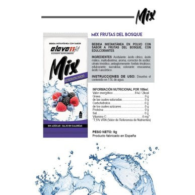 Etiqueta ingredientes y valores nutricionales Elevenfit Mix Frutas del bosque