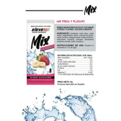 Etiqueta ingredientes y valores nutricionales Elevenfit Mix Plátano y fresa
