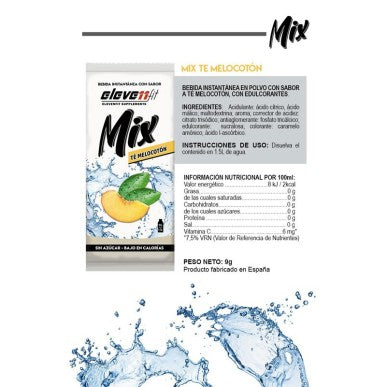 Etiqueta ingredientes y valores nutricionales Elevenfit Mix Te melocoton
