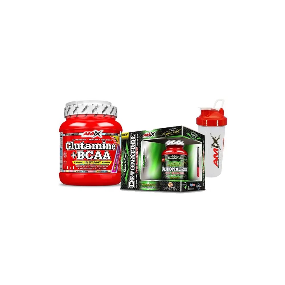 Pack AMIX Definición Glutamina+Bcaa´s 300gr + Detonatrol 90caps
