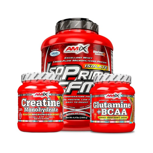 Pack AMIX Proteína IsoPrime 2 Kg + Creatina 300 gr + Gluta-bcaa´s 300 gr