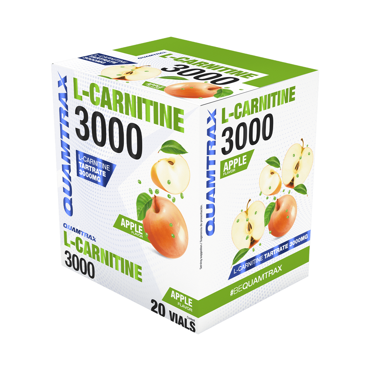 Quamtrax L-Carnitina 3000, caja de 20 viales sabor manzana
