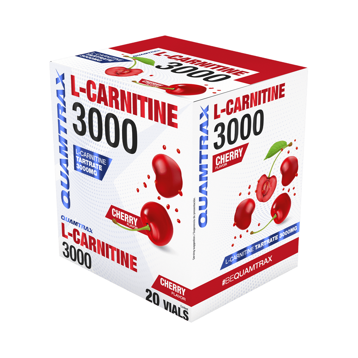 Quamtrax L-Carnitina 3000, caja de 20 viales sabor cereza