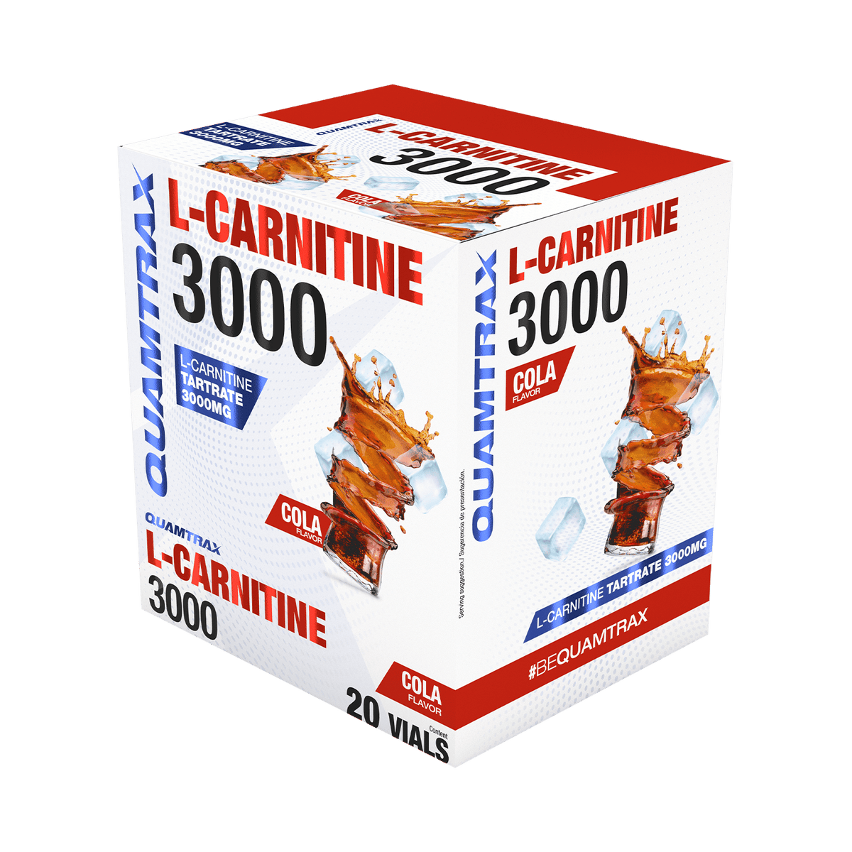 Quamtrax L-Carnitina 3000, caja de 20 viales sabor cola