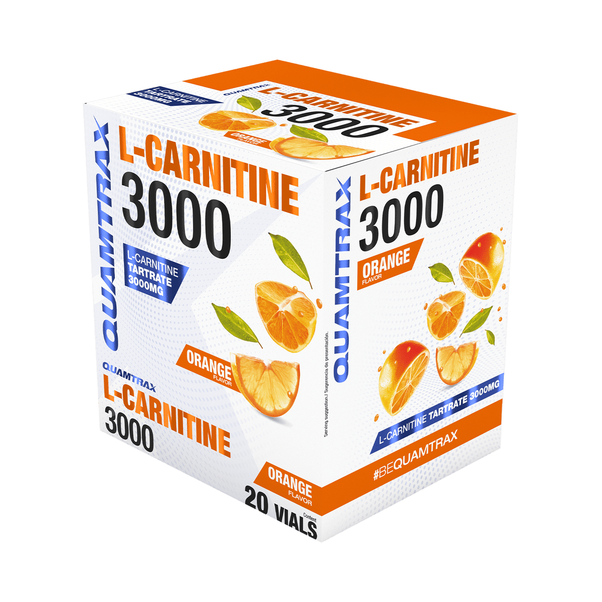 Quamtrax L-Carnitina 3000, caja de 20 viales sabor naranja