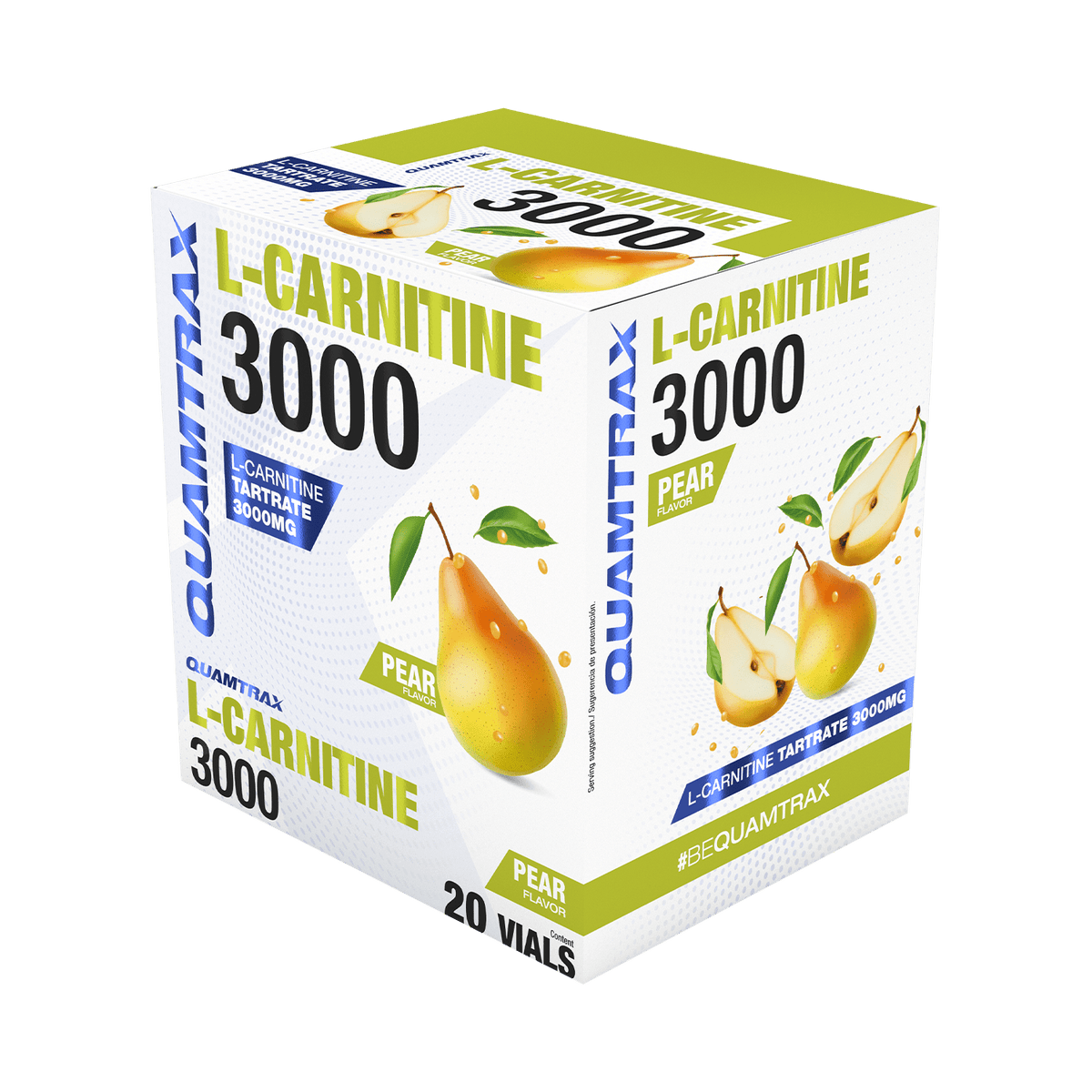 Quamtrax L-Carnitina 3000, caja de 20 viales sabor pera