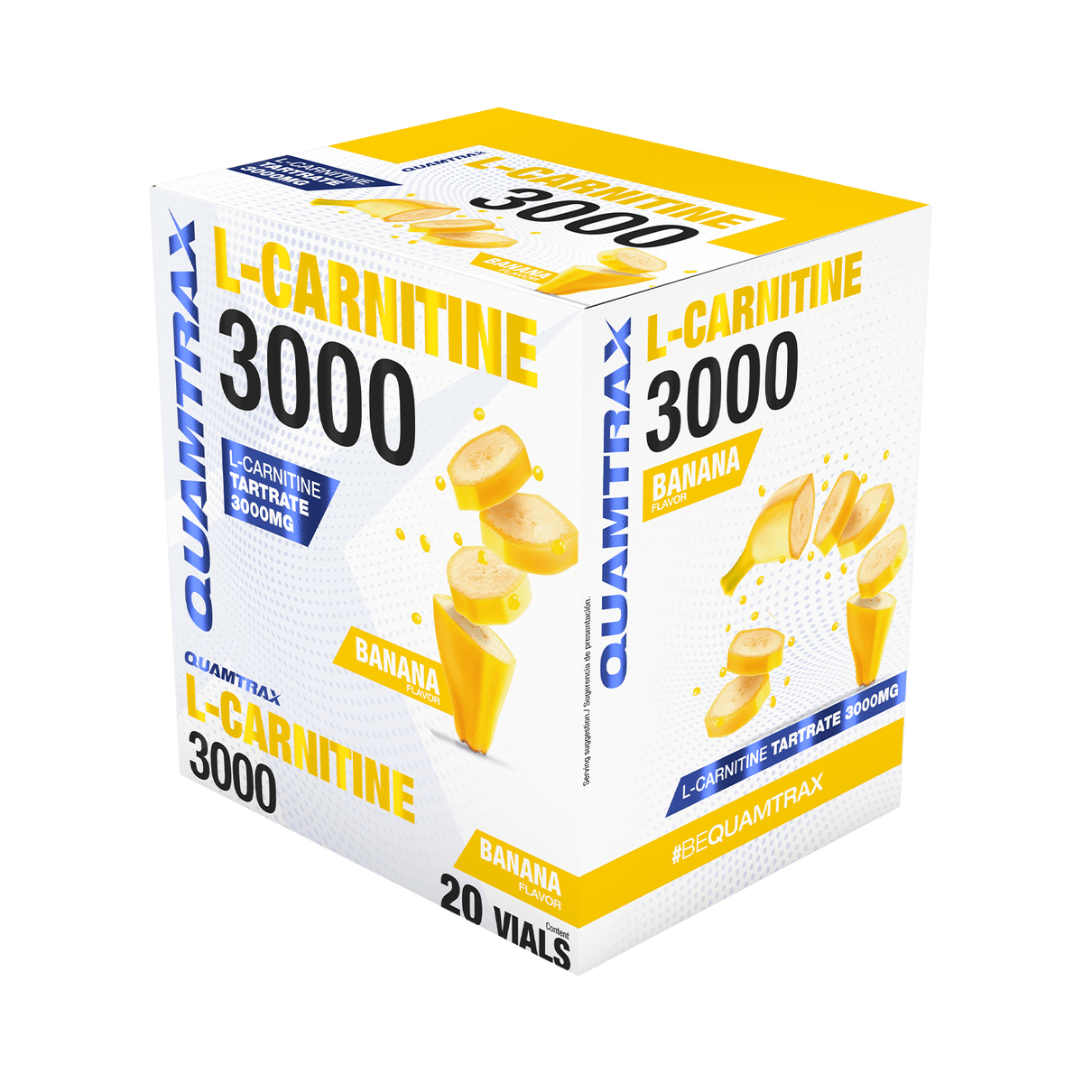 Quamtrax L-Carnitina 3000, caja de 20 viales sabor plátano
