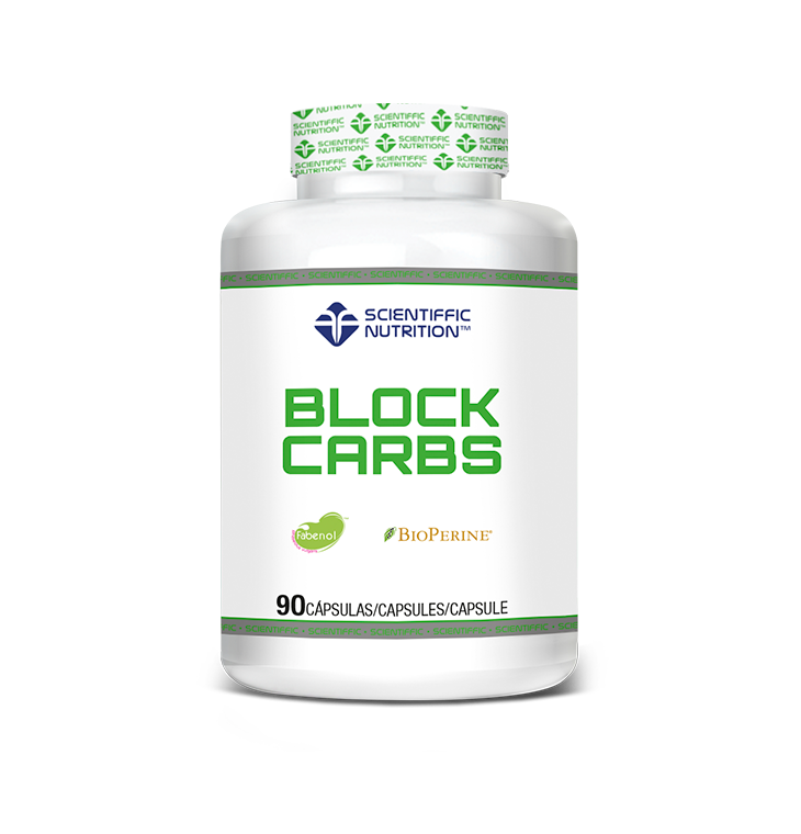 Scientiffic Nutrition block carbs, envase frontal oficial