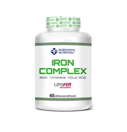 Scientiffic Nutrition iron complex, envase frontal oficial