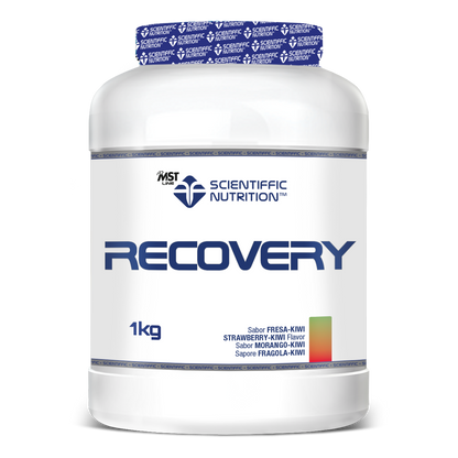 Scientiffic Nutrition Recovery 1 kg, sabor fresa-kiwi, envase blanco