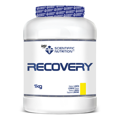 Scientiffic Nutrition Recovery 1 kg, sabor limón, envase blanco