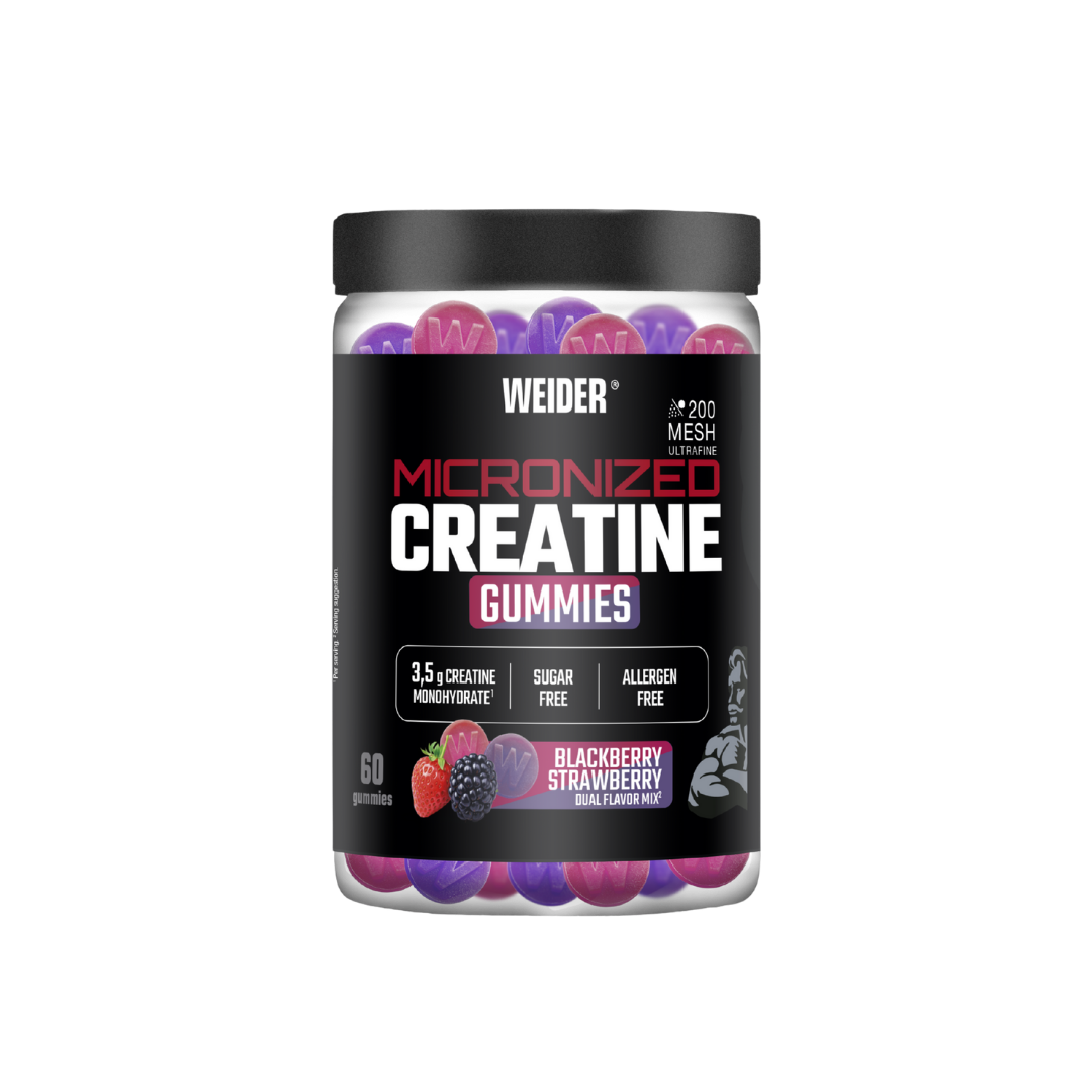 Weider Micronized Creatine Gummies - 60 gominolas sabor Dúo mora y fresa - foto oficial Weider