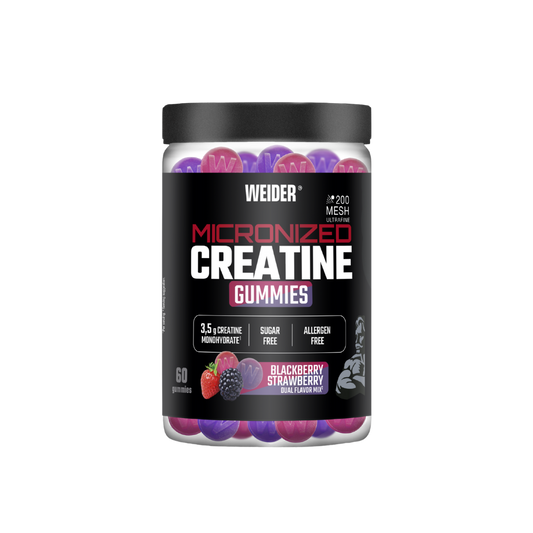 Weider Micronized Creatine Gummies - 60 gominolas sabor Dúo mora y fresa - foto oficial Weider